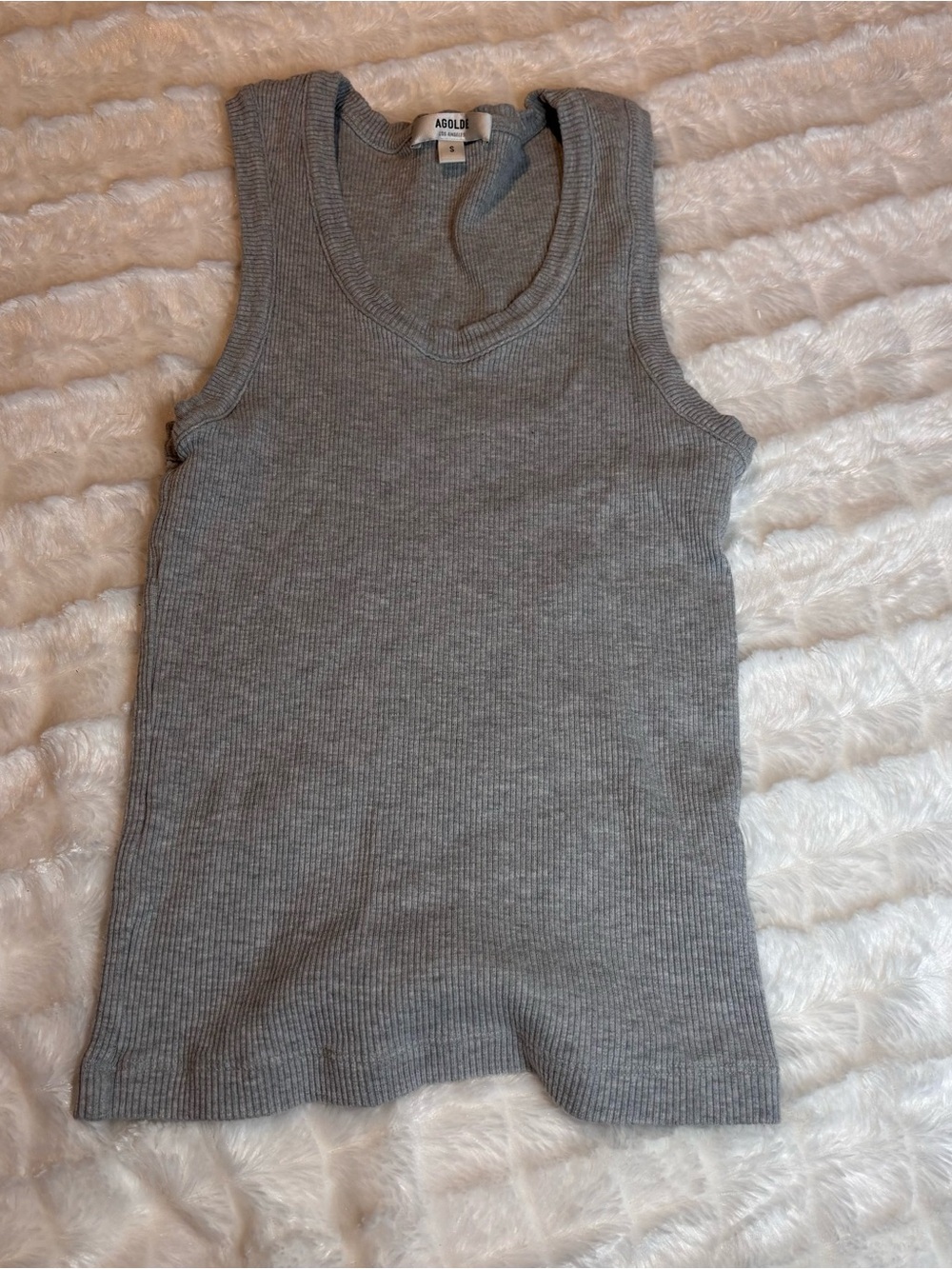AGOLDE Grey Ribbed Tank Top size S